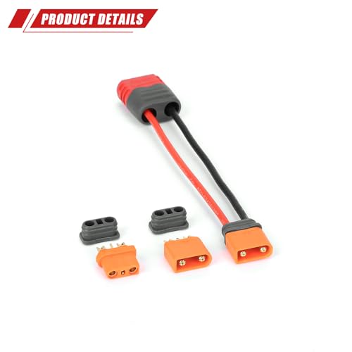 RCAWD IC2 Male to Female T Plug Female Male Female Adapter Connector with IC2 Male and IC2 Female Replacement for RC Car Battery