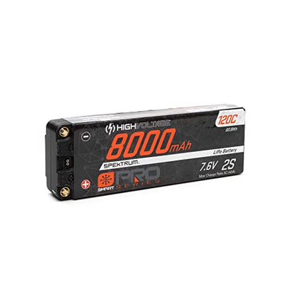 Spektrum 7.6V 8000mAh 2S 120C Smart Pro Race Hardcase LiHV Battery: Tubes, 5mm, SPMX82S120HT