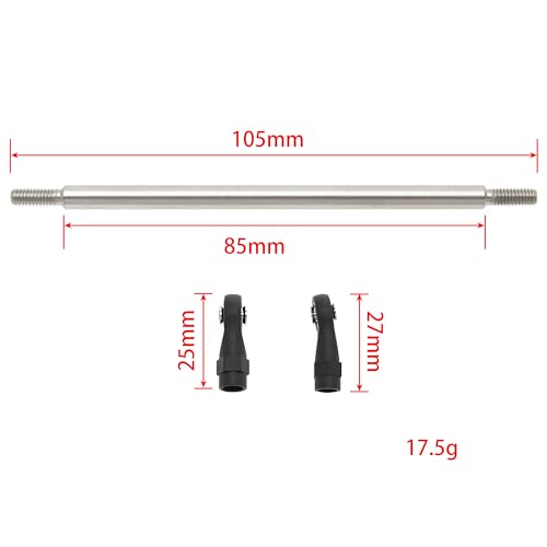 MEUS RACING 1/10 Links Steel Chassis Links Kit for Traxxas TRX4 Axial SCX10 Tamiya CCO1 Redcat Gen8 1/10 RC Crawler (105mm) - size: 105mm