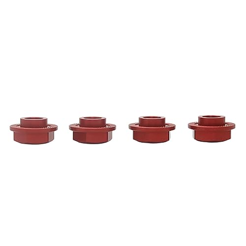24mm CNC Metal Wheel Tire Adapter Front Rear Tyre Nut Cap 4pcs (Red) | for 1/5 Scale TRAXXAS X-MAXX XMAXX 6S 8S Truck Rc Car Racing Toys Parts - color: Red