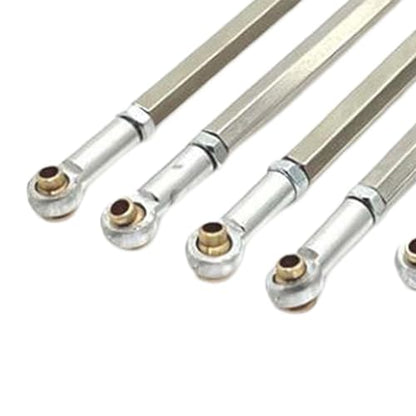 8Pcs RC Model Vehicle Parts Steering Link Rod, Replacement Chassis Linkage Adjustable for MN128 1/12 Scale Truck DIY Accs, Argent