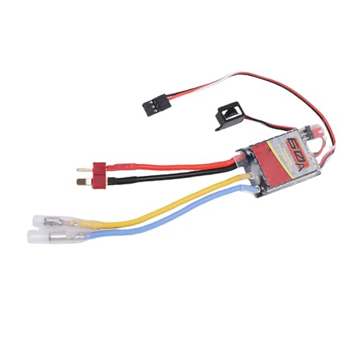 Brushless Motor ESC Electronic Speed Controller, 60A HighCurrent RC Car Boat ESC with T Plug for 540 550 380 370 Brushed Motors, 2-3S LiPo 4-9 Cell NiMH Battery Support for 1/10