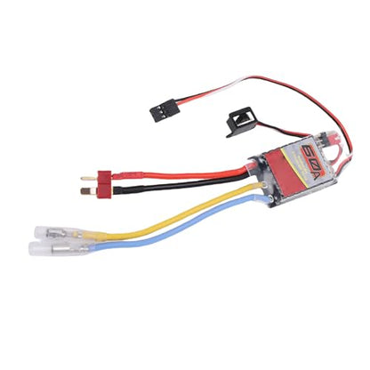 Brushless Motor ESC Electronic Speed Controller, 60A HighCurrent RC Car Boat ESC with T Plug for 540 550 380 370 Brushed Motors, 2-3S LiPo 4-9 Cell NiMH Battery Support for 1/10