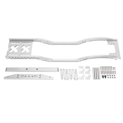 Aluminum Alloy RC Car Chassis Frame Set, 1/10 RC Chassis with Front Rear Bumpers, Heavy Duty Metal Frame for SCX10 D90 1/10 RC Crawler, Upgrade Kit with Mounting Screws Accessories (Silver) - color: Silver