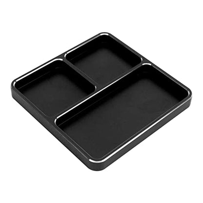 Magnetic Screw Tray RC Repair Tool Aluminum Alloy Screw Tray Metal RC Fitting Disk for Car Boat Model Airplane Storage Solution for Parts Screws (Black)