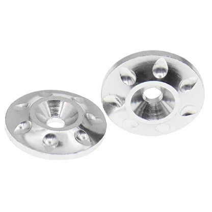2PCS Metal Rear Wing Buttons Washer,Universal Rear Fixed Tail Protection Spacer/Gasket Compatible with 1/10 RC Off Road Short Truck Buggy Racing Car(Silver) - color: Silver