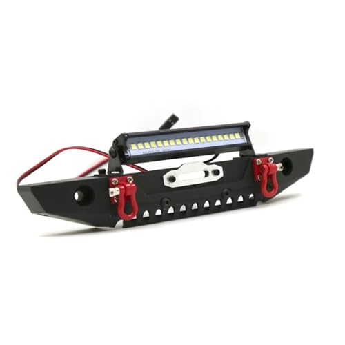 Rc Bumpers Compatible with Traxxas for Trx4 for Defender for Axial for SCX10 90046 90047 1/10 RC Crawler Car Parts Metal Front Bumper with Light