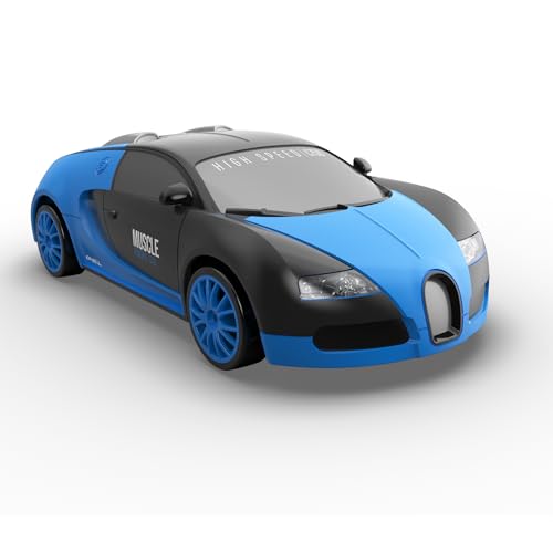 Remote Control Car RC Drift Car 2.4GHz 1:24 Scale 4WD High Speed RC Cars Vehicle with LED Lights Drifting Tires Racing Sport Toy Cars for Adults Boys Girls Kids Gift - color: Blue