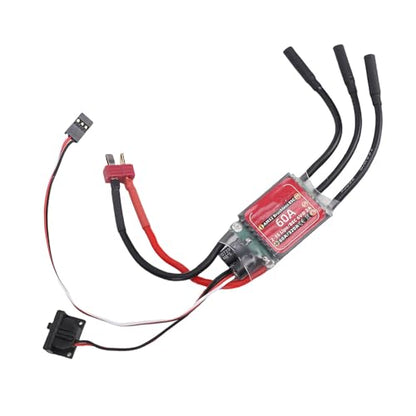 Cryfokt Brushless Motor ESC, 60A Adjustable Drag Brake Sinusoidal Start Electric Speed Controller, RC Car ESC with Bidirectional Modes for 2847 540 3650 Brushless Motor RC Cars Boats