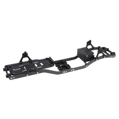 1/10 RC Crawler Carbon Fiber Girder 4.3mm CNC Metal Car Chassis Frame Body Kit for Axial SCX10 II Rock Off Road Truck Upgrade Parts (Black) - color: Black