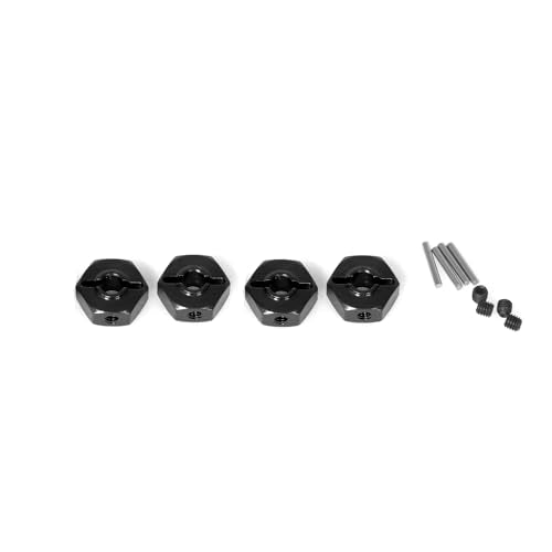 Aluminum 12mm Hex Adapter RC Upgraded Parts for LOSI 1/18 Mini LMT 4X4 Brushed Monster Truck RTR-LOS01026 RC Car, Black - color: Black Hex Adapter