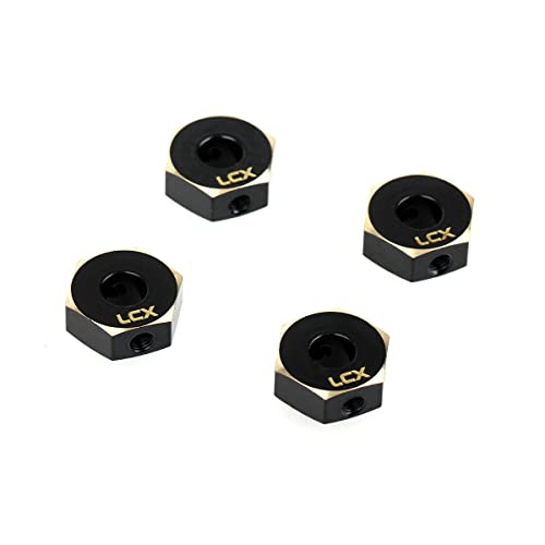 LCX Racing 1/10th RC Crawler Car 12mm Brass Wheel Hex Hubs Drive Adapter for Axial SCX10 III UTB10 Capra 1.9 Unlimited Trail Buggy, Upgrades Parts Accessories