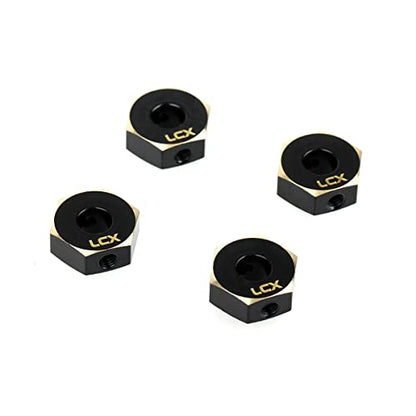LCX Racing 1/10th RC Crawler Car 12mm Brass Wheel Hex Hubs Drive Adapter for Axial SCX10 III UTB10 Capra 1.9 Unlimited Trail Buggy, Upgrades Parts Accessories
