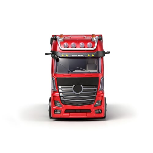1/64 Scale 4WD RC Container Truck, 2.4GHz Proportional Semi Trailer RTR/Red | ABS Construction, Independent Trailer Control, Light & Sound, Collectors and Hobbyists, Indoor Display, Racing Wheels Include
