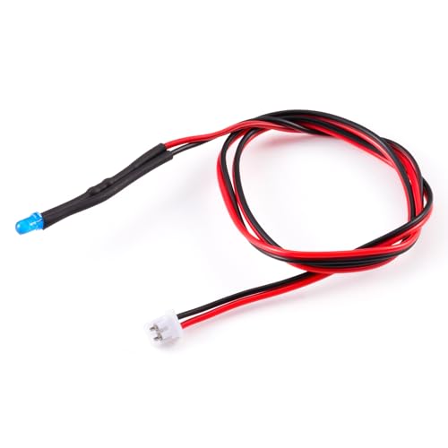 4PCS RC Car PH2.0 Single End Interface Light Headlights Taillight Accessories for 1/14 Tamiya RC Truck Tractor Model Car Upgrade Replacement Parts (Blue) - color: Blue