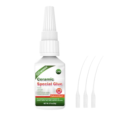 20g Ceramic Glue, Instant Ceramic Super Glue for Porcelain & Pottery | Fast Drying | Heat Resistant | Waterproof Strong Adhesive for Bonding Ceramic, Dishes, Tiles, DIY Crafts - size: 20g Ceramic Glue