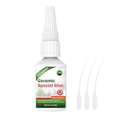 20g Ceramic Glue, Instant Ceramic Super Glue for Porcelain & Pottery | Fast Drying | Heat Resistant | Waterproof Strong Adhesive for Bonding Ceramic, Dishes, Tiles, DIY Crafts - size: 20g Ceramic Glue