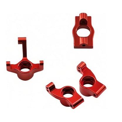 Front Steering Knuckles, Caster Blocks C Hubs and Rear Hubs Meta Aluminum for Losi Micro b Losi Micro t Upgrades Parts 1/24 1/28 Accessories Rc Car 2WD Buggy RTR LOS00007 Replacement (Red) - color: Red