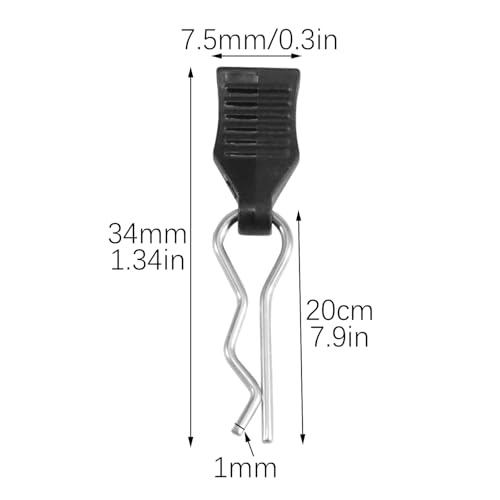 RLECS 24PCS RC Body Pins with Pull Tabs R Type Clamp Suitable for Most 1/16 and 1/18 Scale Radio Controlled Vehicles