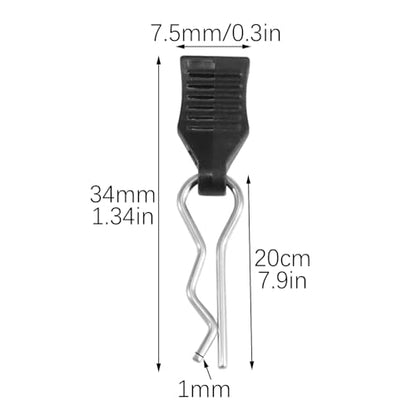 RLECS 24PCS RC Body Pins with Pull Tabs R Type Clamp Suitable for Most 1/16 and 1/18 Scale Radio Controlled Vehicles