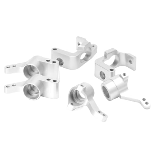 RC Steering Knuckles For HPI WR8 3.0 For Flux 1/10 Aluminum Alloy Steering Front Rear C Hub Carrier Knuckle Set 101208 101209 RC Car Parts(Silver) - color: Silver