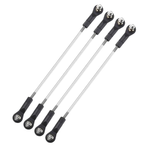 MECCANIXITY 4Pcs Adjustable Turnbuckles Camber Link, 134-144mm Turnbuckle Rod Steering Servo Linkage with M3 Ball Head Rod Ends for RC Car Replace Parts - size: 134-144mm