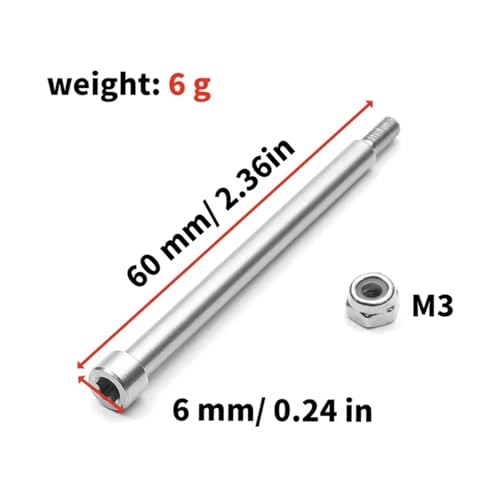 Compatible with Traxxas for XMAXX 1/5 RC Car Upgrades Parts Accessories 4Pcs Steel 4X56mm Threaded Hinge Pins A-arm Pins 70510 & M3 Nut RC Repair Parts