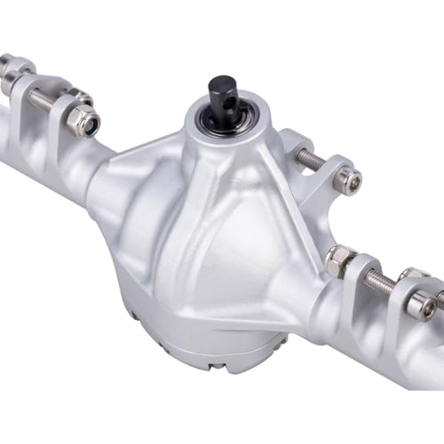 Aluminum Front Rear Offset Straight Axle Set for 1/10 RC Crawler Axial SCX10 II VS4-10 Rock Trucks Parts (Front Rear Silver)