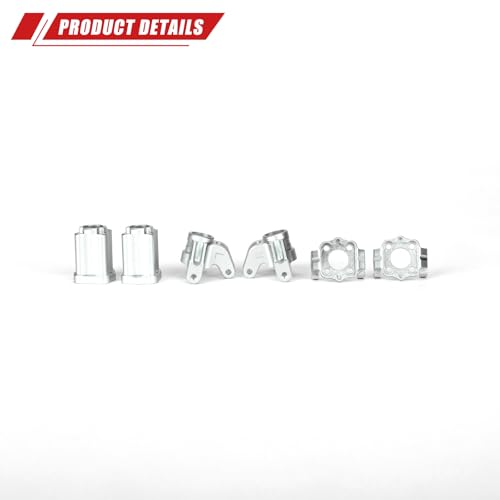 RCAWD 7075 Front C Hub Carrier & Steering Knuckle Arm & Rear Stub Axle Carrier for Losi LMT 1/18 Upgrades Parts #LOS214041#LOS214043 - color: The Set