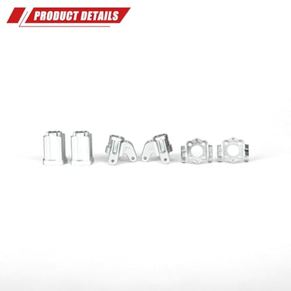 RCAWD 7075 Front C Hub Carrier & Steering Knuckle Arm & Rear Stub Axle Carrier for Losi LMT 1/18 Upgrades Parts #LOS214041#LOS214043 - color: The Set