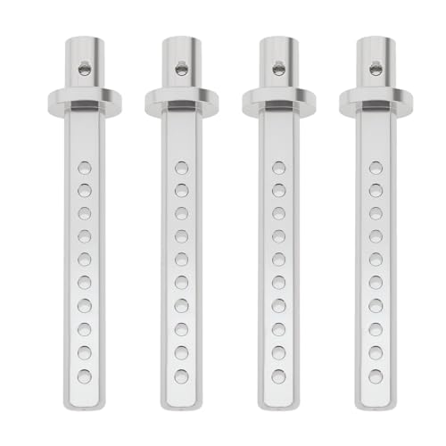 4Pcs RC Car Body Posts Mount Holder Column 1/10 RC Crawler Cars Parts Aluminum Body Post Mounts Compatible with Axial SCX10 90046 RC4WD D9 Silver - color: silver