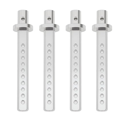 4Pcs RC Car Body Posts Mount Holder Column 1/10 RC Crawler Cars Parts Aluminum Body Post Mounts Compatible with Axial SCX10 90046 RC4WD D9 Silver - color: silver