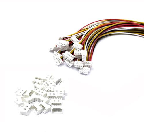 60 Pairs MX 1.25mm Pitch Plug Socket Set, Micro MX JST 1.25mm 4 Pin Male and Female Connector Kit with 28AWG 150mm Cable for PCB Wiring - size: 1.25mm Pitch-4Pin-15cm