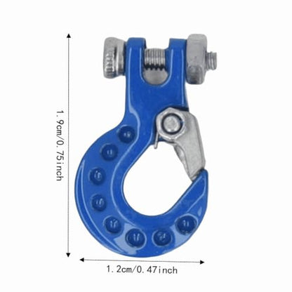 RC Car Tow Hook and Trailer Chain Set, Metal Recovery Style Scale Accessory for 1/10 RC Crawler SCX10 D90 D110 TF2 TRX4 - color: Blue