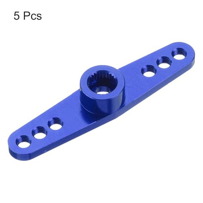 MECCANIXITY 5 Pcs Aluminum Servo Horn 25T 25 Teeth Servo Horn Steering Double Arms 47mm Length Dark Blue for DIY RC Car/Boat/Airplanes Boat Model - color: Dark Blue