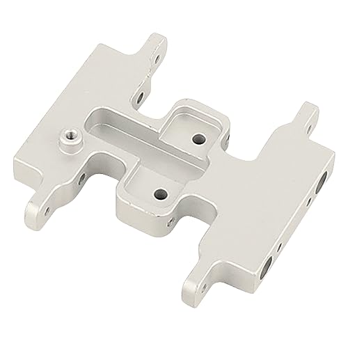 Aluminum Alloy Skid Plate Transmission Bottom Mount for Axial SCX24 C10 JLU Deadbolt Gladiator Bronco 1/24 Crawler Upgrade Parts (Silver) - color: Silver