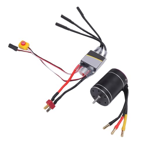 Generic RC Brushless Motor ESC Combo 3650 3300KV High Speed Brushless Motor for 1/10 1/8 RC Trucks Boats Aluminum Alloy Design