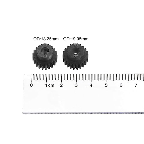HARFINGTON 32P Hardened Pinion Motor Gear Set 2pcs 21T 22T Fit 5mm RC Motor Shaft 0.8 Metric Pitch 32 Pitch Gears for RC Car, with Hex Key - style: 21T 22T