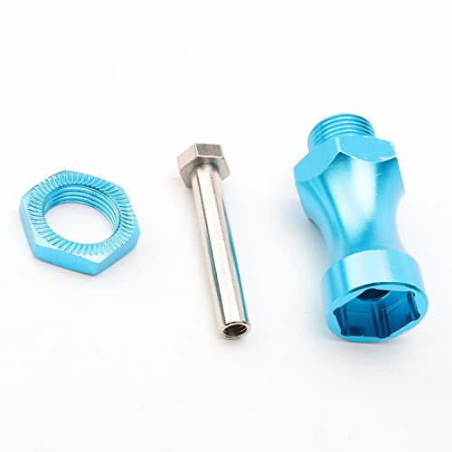 4pcs 12mm to 17mm Wheel Hex Adapter Extender for 1/10 RC Car - 30mm Offset Hub with Lock Nuts & Wrench, RC Parts & Accessories for Off Road Truck Buggy Crawler Upgrade to 1/8 Tires (Sky Blue) - color: Blue