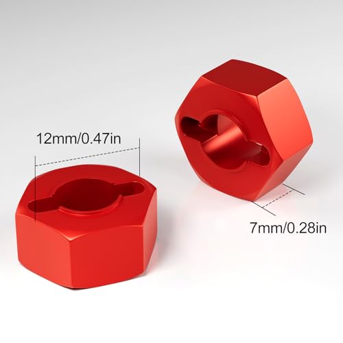 OGRC Anodized Aluminum Hex Wheel Hubs 12mm Upgrade and M4 Flanged Lock Nuts Washers Set for Traxxas Slash 4X4 Stampede Rustler Rally VXL and Nitro 4-Tec 4WD 1/10 RC Car (Replacement of 1654 3647)