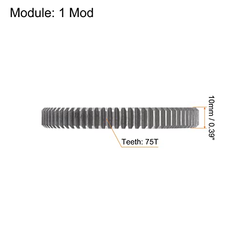 HARFINGTON Straight Spur Gear 10mm Bore 75T Mod-1 Hardened 45# Steel Spur Diff Differential Motor Gear RC Car Replacement Parts - style: 75T