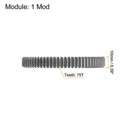 HARFINGTON Straight Spur Gear 10mm Bore 75T Mod-1 Hardened 45# Steel Spur Diff Differential Motor Gear RC Car Replacement Parts - style: 75T