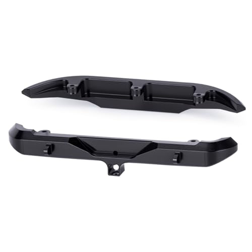 Aluminum Front & Rear Bumper Set for 1/30 Scale RC Crawler Chassis, CNC Upgrade Bumpers with Mounting Screws (Black/Red) (Black) - color: Black