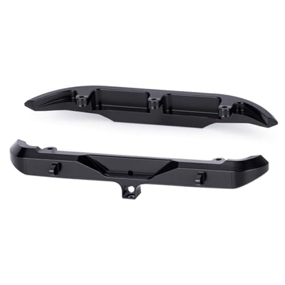 Aluminum Front & Rear Bumper Set for 1/30 Scale RC Crawler Chassis, CNC Upgrade Bumpers with Mounting Screws (Black/Red) (Black) - color: Black