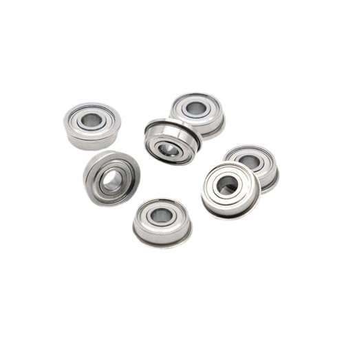 FR2-5ZZ Flange Bearing 3.175 * 7.938 * 3.571 mm (10PCS) 1/8" X5/16 X9/64 Inch Flanged FR2-5 Z ZZ Ball Bearings - size: FR2-5ZZ 3.175 * 7.938 * 3.571