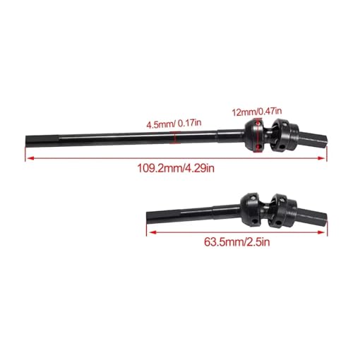 RC Car Transmission Shaft for SCX10 III for AR45P Offset Portal Axle 1/10 Steel Constant Velocity Driveshift 3-Joint CVD with Bearing Drive Shaft Upgrade RC Car Crawler Parts