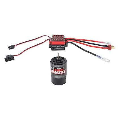 550 55T Brushed Motor, High Power 55T Brushed Motor 60A ESC Set Controller Combo for 1/10 RC Truck Car Axial HSP HPI Etc