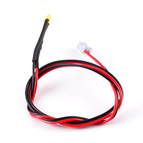 4PCS RC Car PH2.0 Single End Interface Light Headlights Taillight Accessories for 1/14 Tamiya RC Truck Tractor Model Car Upgrade Replacement Parts (Yellow) - color: Yellow