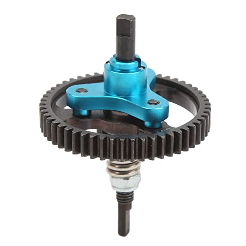 53T Aluminum Alloy Steel Hollow Differential Gear Complete Slipper Clutch, for TraxxasSlash 2 Wheel Drive 1/10 RC Car, 53T Differential Gear Slipper Clutch Assembly (Blue)