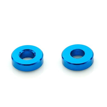 Aluminum Front Steering Cup Spacer Set for Tamiya TT-02 | 6-piece CNC-machined aluminum set; replaces the matching front steering knuckle and axle cup spacers on Tamiya TT-02
